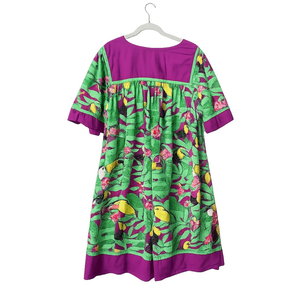 Tropical Toucan Cotton Dress | Resort Muumuu · Pockets - Picture 5 of 10